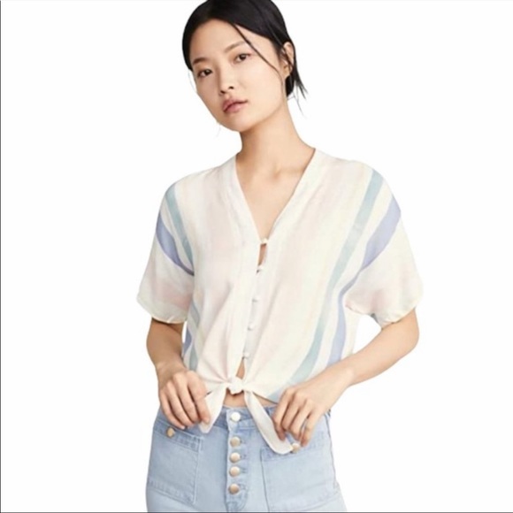 Rails Top M Thea Pastel Watercolor Stripe - Picture 3 of 10